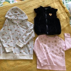Bundle of girls size 6 sweaters and vest
